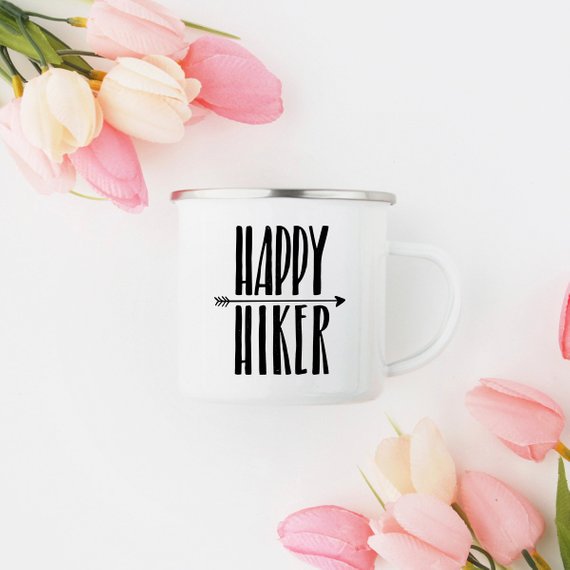 Hiking Gift for Hiker Enamel Mug Wanderlust