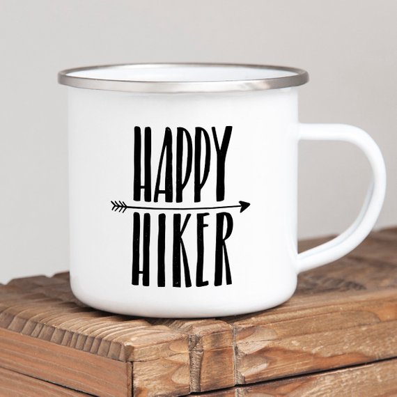 Hiking Gift for Hiker Enamel Mug Wanderlust