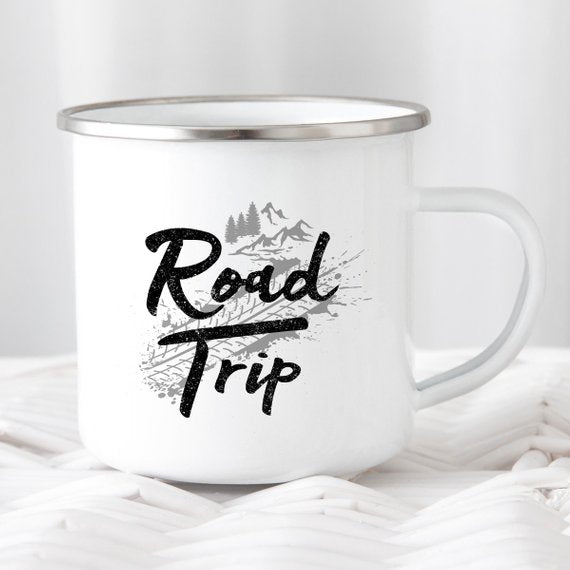 Road Trip Enamel Mug Camping Mug Wanderlust